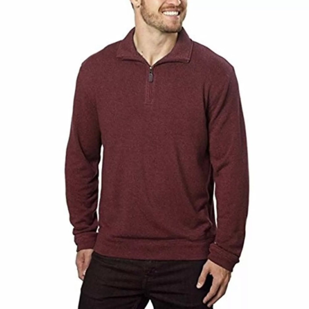 Men’s Burgundy Maroon 1/4 Zip Sweater XXL NWT by Hudson River